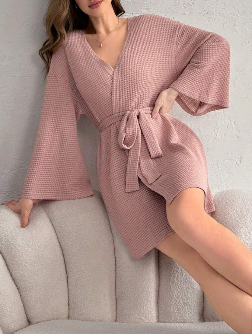 Women’s Belted Bathrobe – Comfortable Home Wear - MH1191