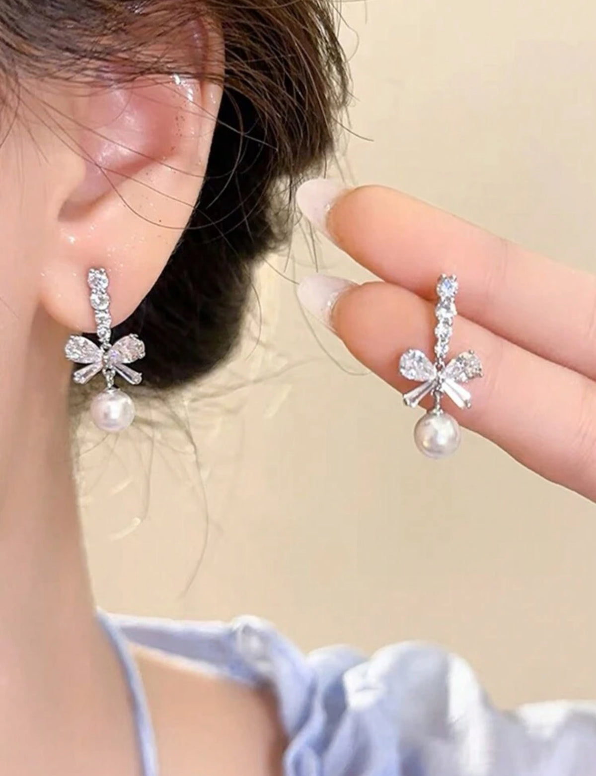 1 Pair Elegant French Knot Earrings with Faux Pearl – Women’s Luxury Design S1