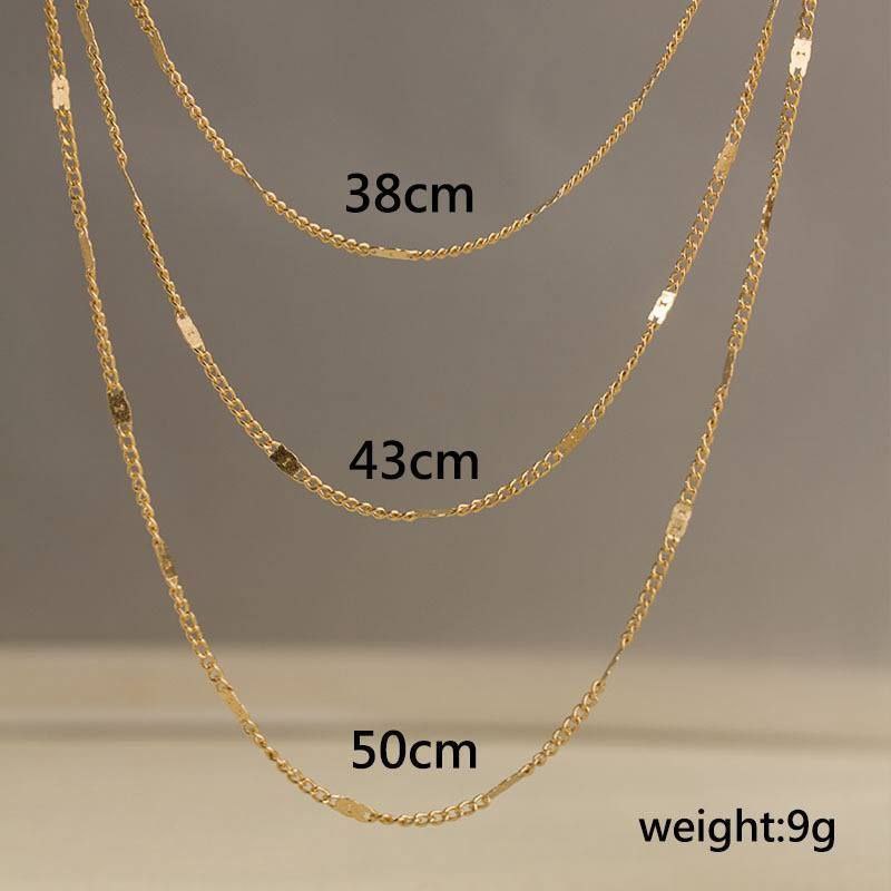 Gold Typical Style Triple Layer Pure 316 Stainless Steel Necklace S1