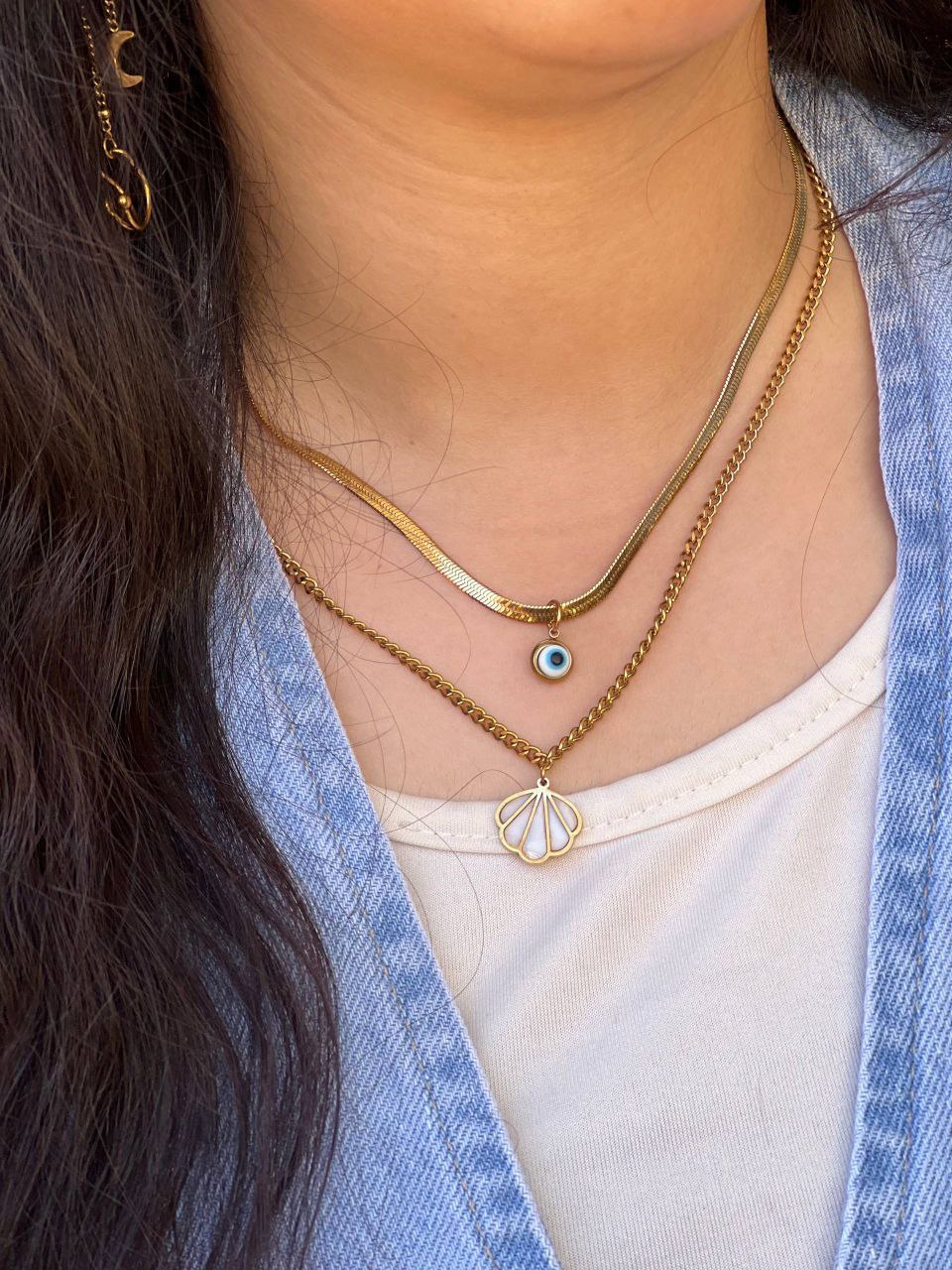 Double Layer Stainless Steel Necklace S1