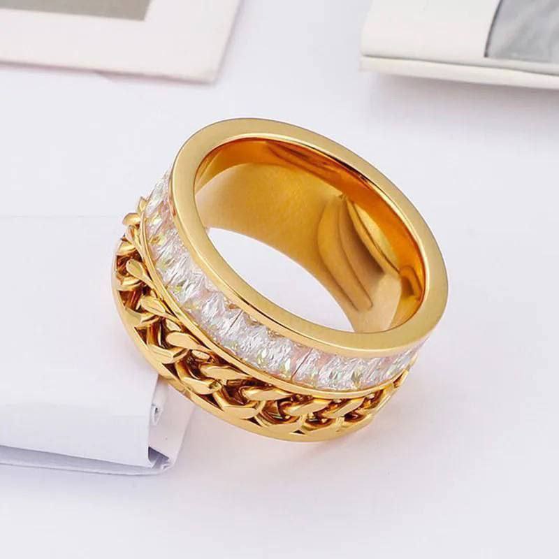 Wide Band Ring Stainless Steel 316 – Real Gold Plated S1