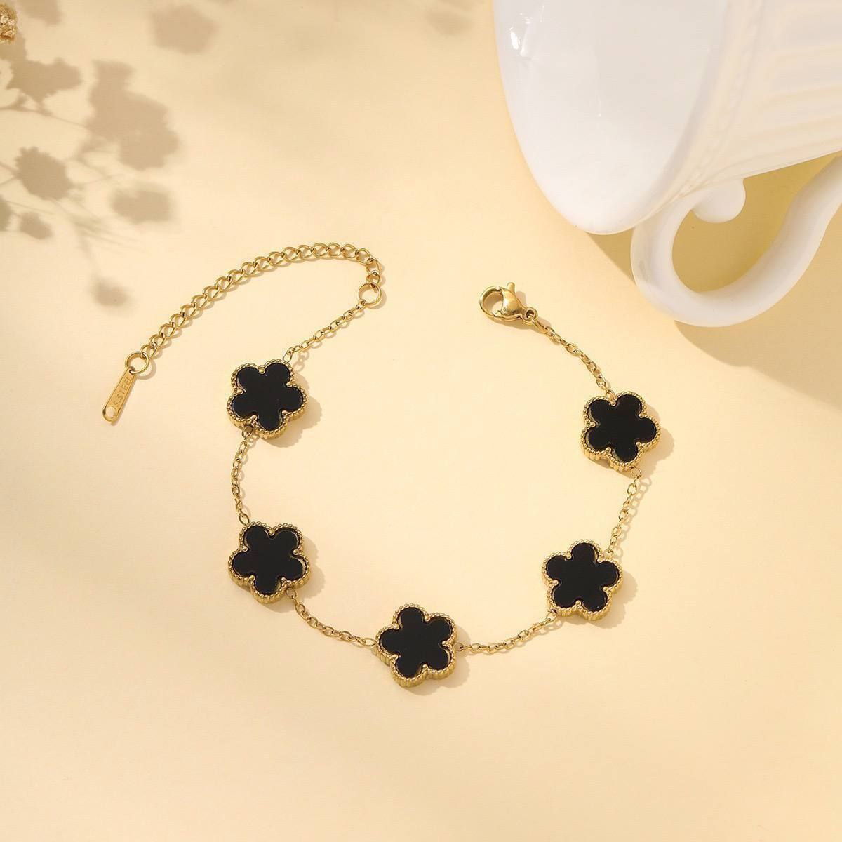 Five-Petal Flower Bracelet Stainless Steel 316 Pure S1