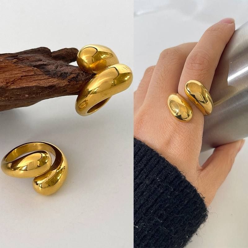 Heavy Stainless Steel Ring – Pure 316, Real Gold Plated S1
