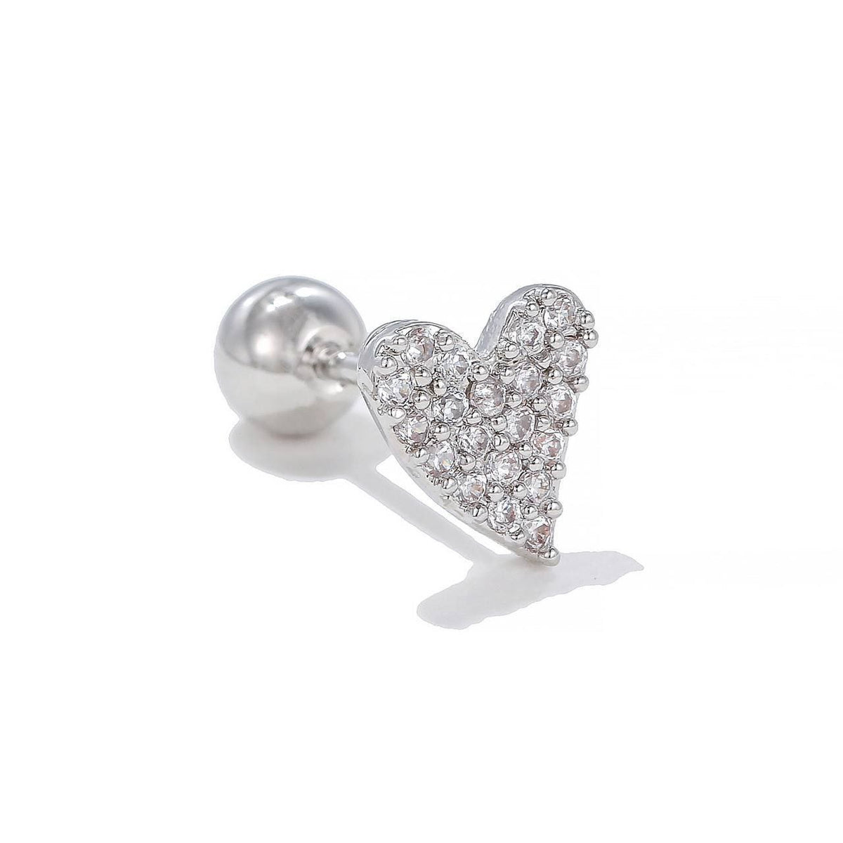 Ball Back Piercing Stainless Steel 316 Bar with Zircon Stones S1
