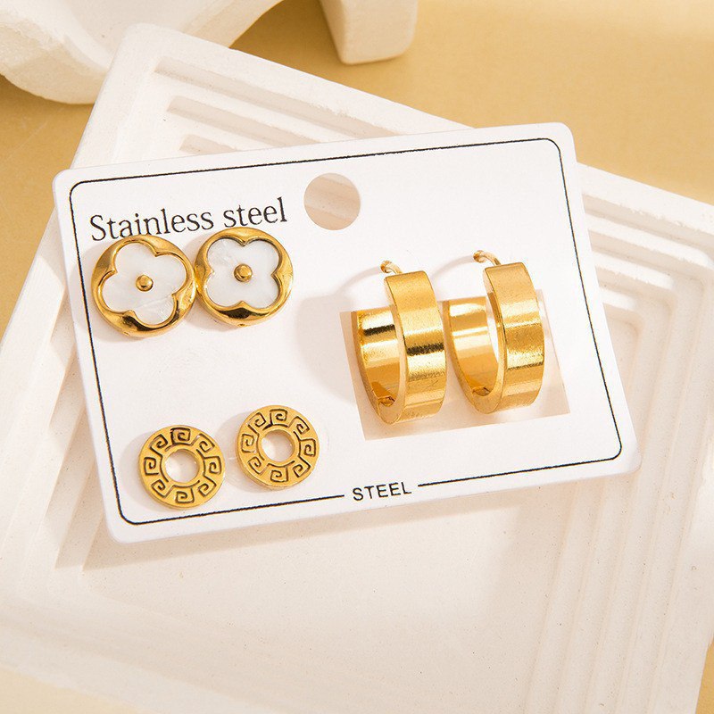 Stainless Steel 316 Multiple Earrings Card Set S2