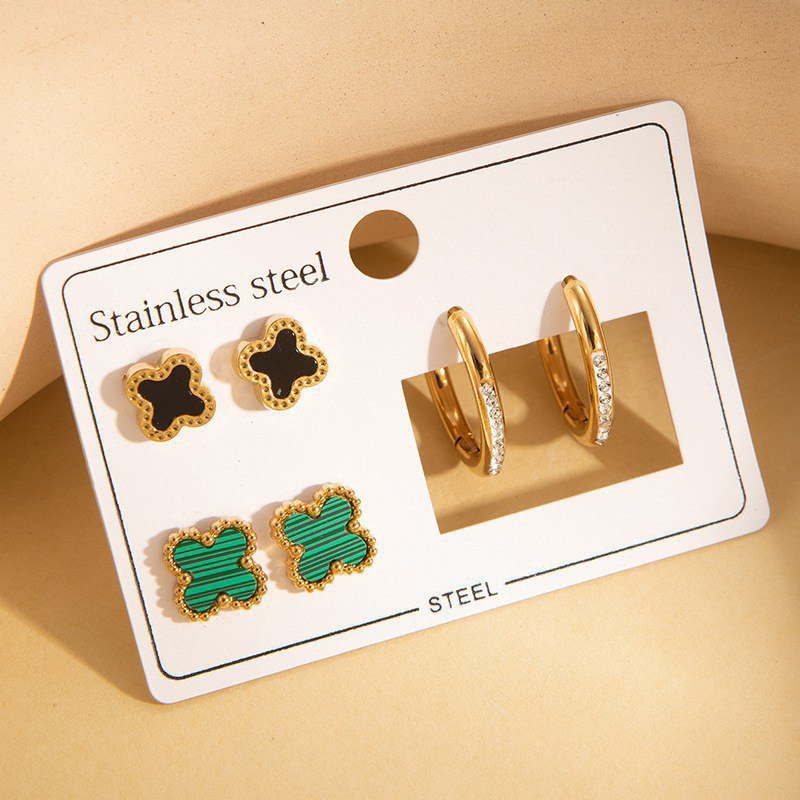 Stainless Steel 316 Multiple Earrings Card Set S2