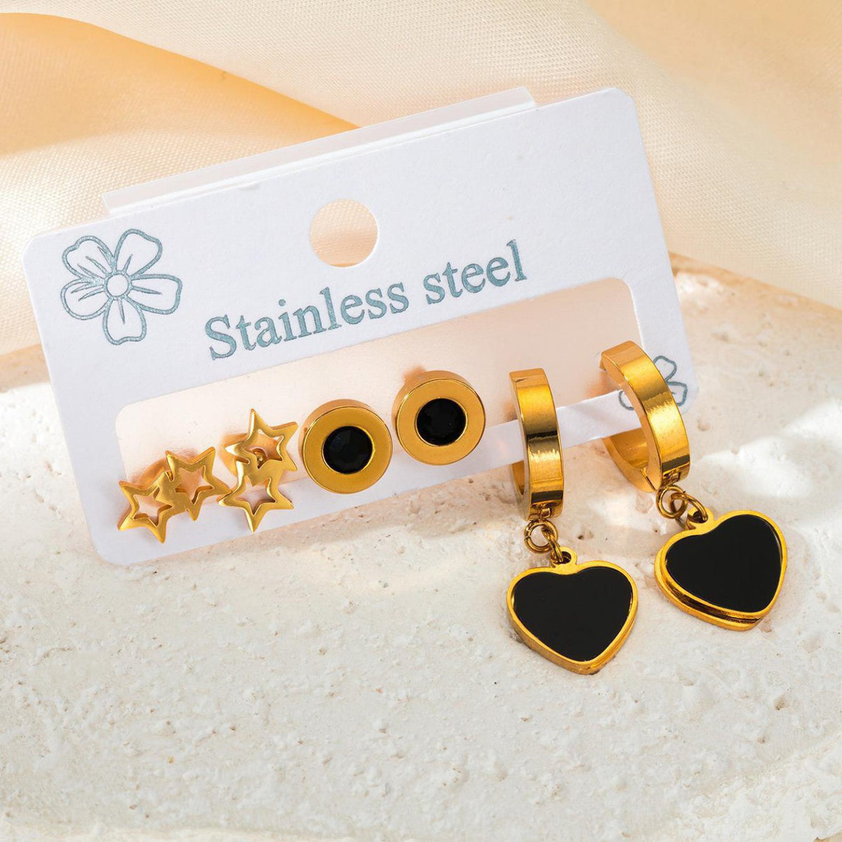 Stainless Steel 316 Multiple Earrings Card Set S2