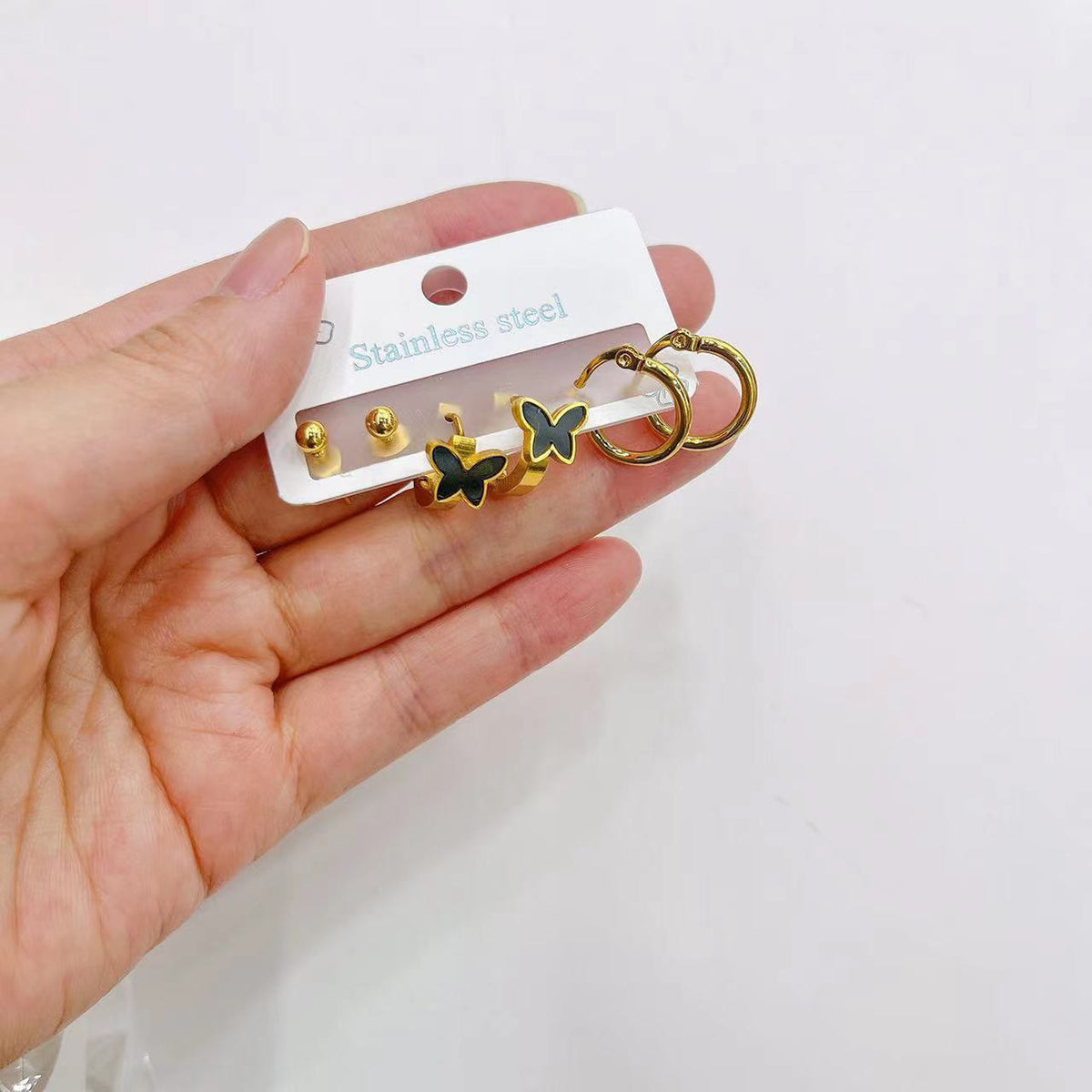 Stainless Steel 316 Multiple Earrings Card Set S2
