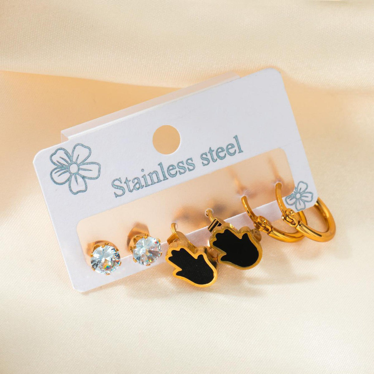 Stainless Steel 316 Multiple Earrings Card Set S2