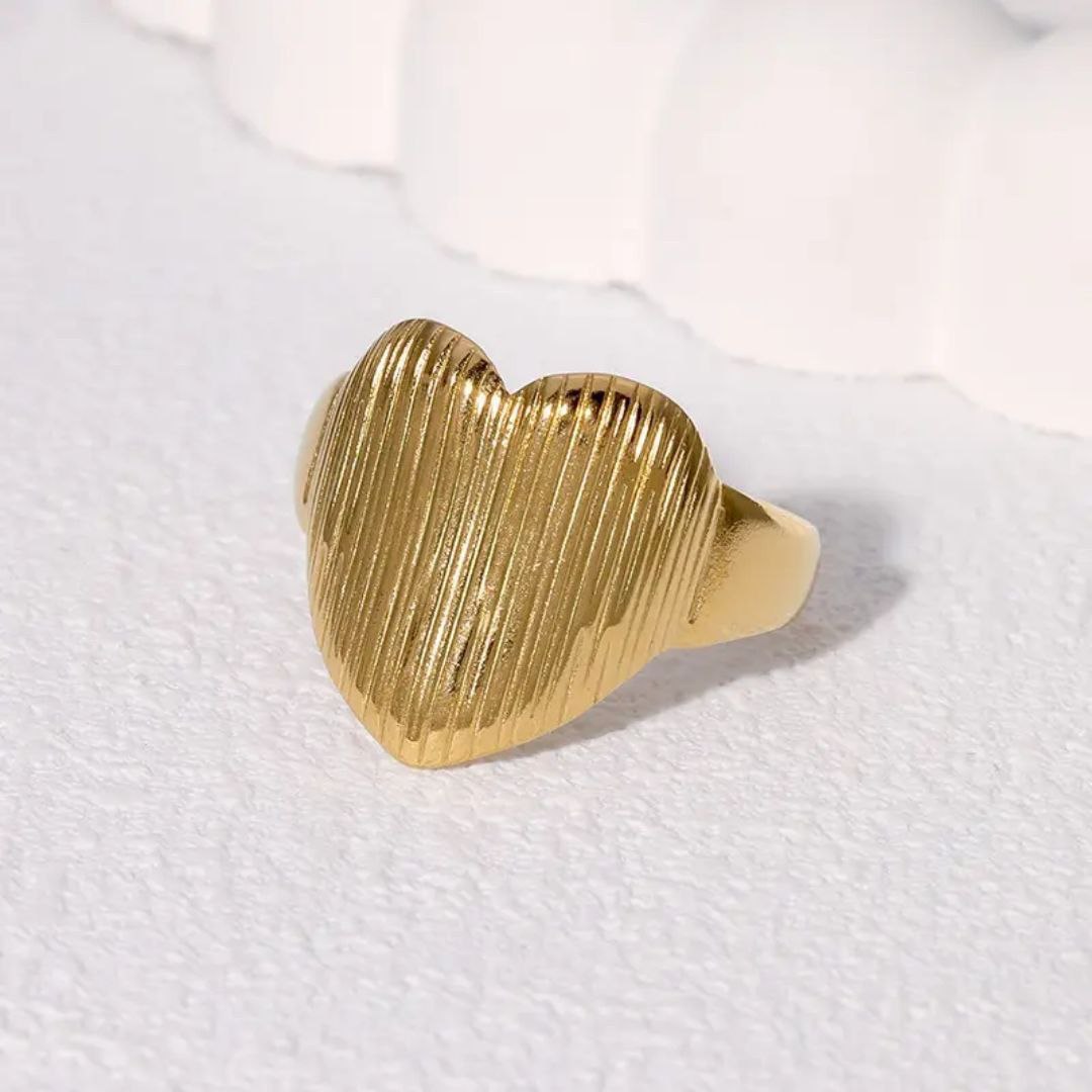 Pure Stainless Steel Heart Ring S2