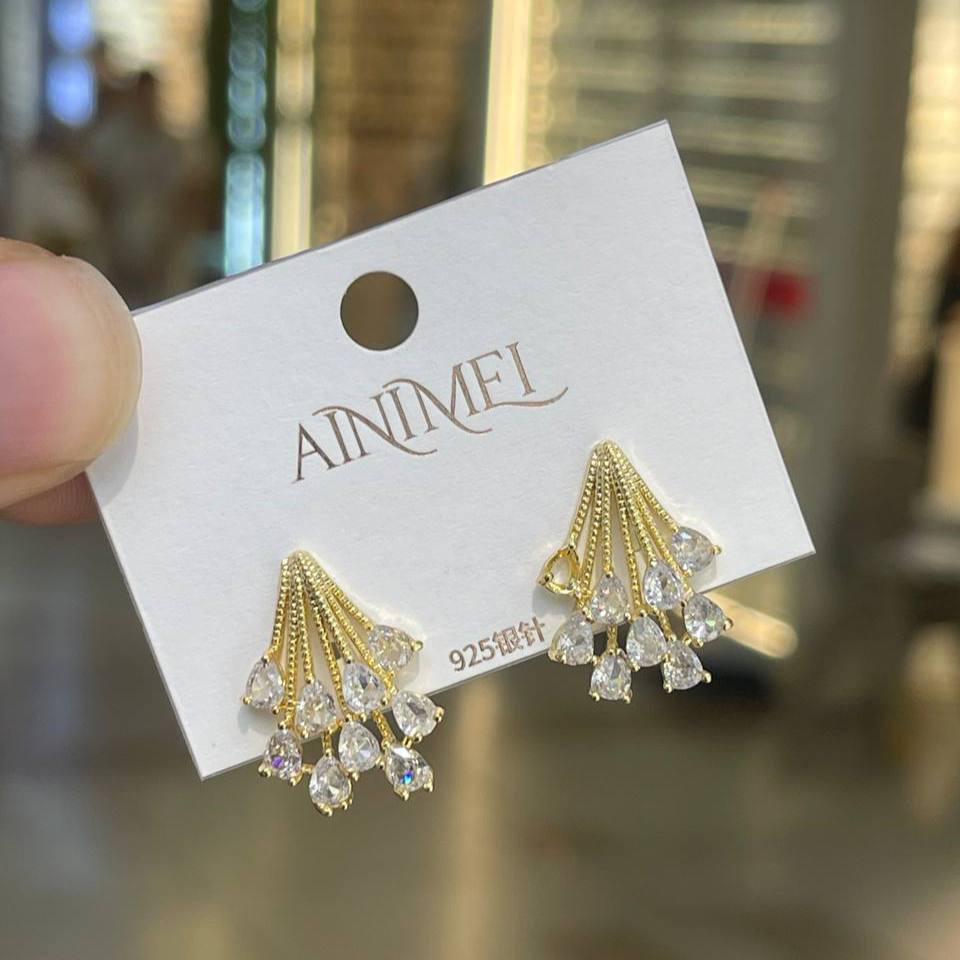 Prima Column Earrings Silver 925 Gold Plated S1