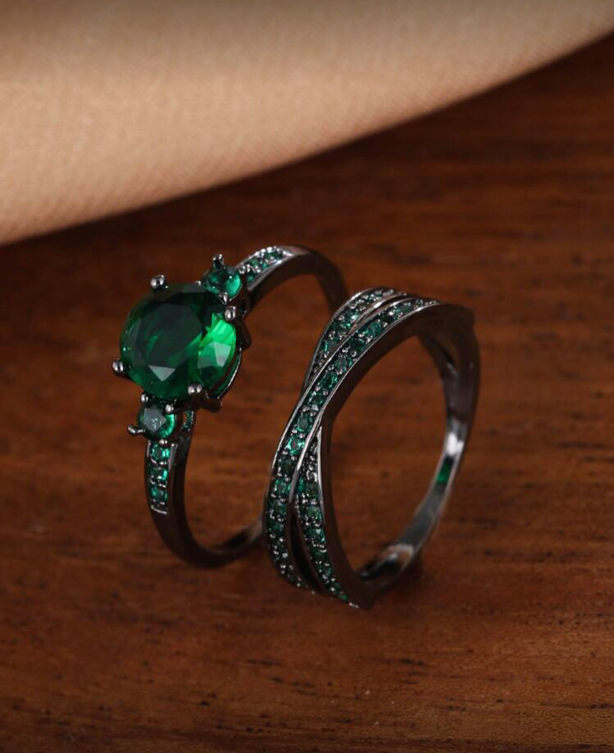 2-Piece Cubic Zirconia Decorative Rings – Size 9