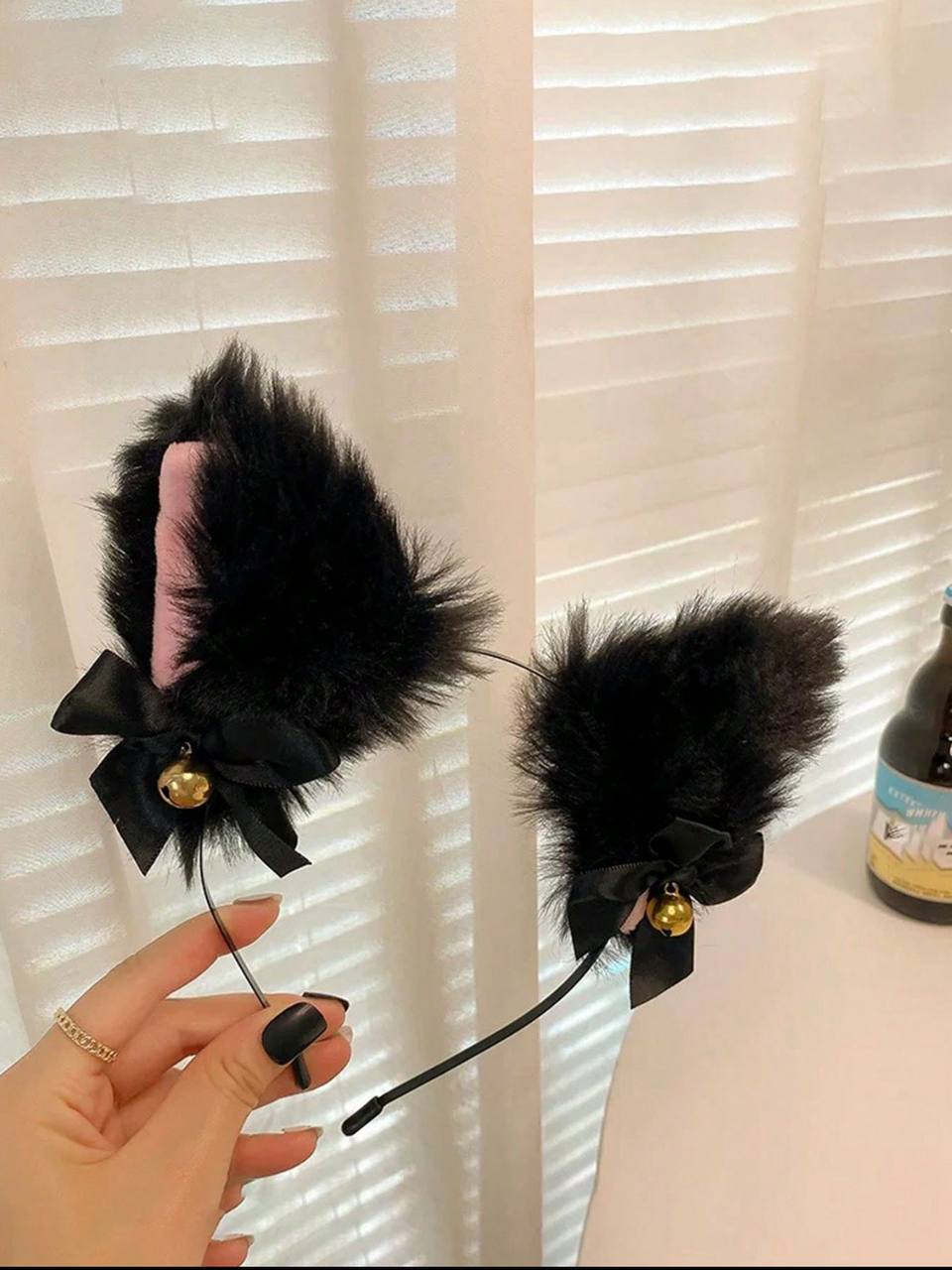 Women’s Sexy Lace Cat Ear Headband with Bell – Black Hair Hoop for Halloween & Special Occasions
