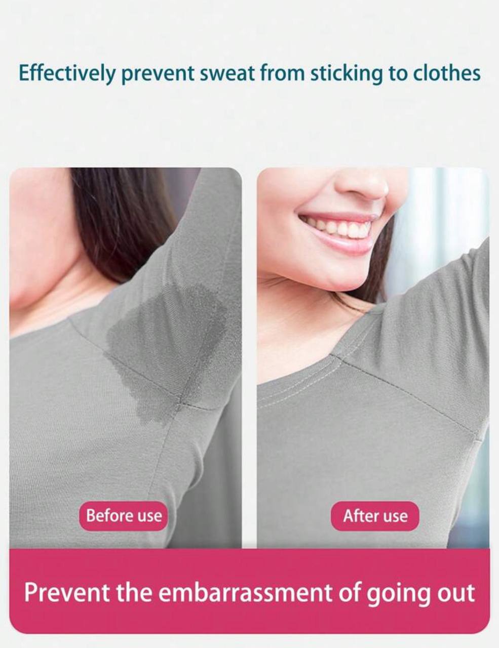 10pcs White Underarm Sweat Absorbing Pads