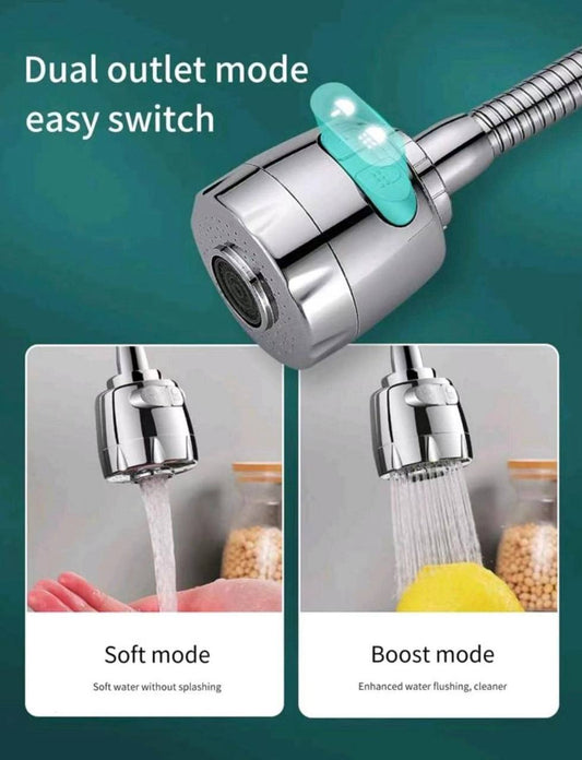 1pc Dual-Mode Rotatable Faucet Nozzle – Splash-Proof Water Pressure Booster with Bubble Maker