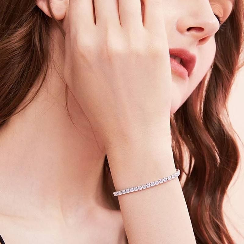 Shaddad Bracelet – Gold-Plated with Zircon Stones (4 mm)      S1
