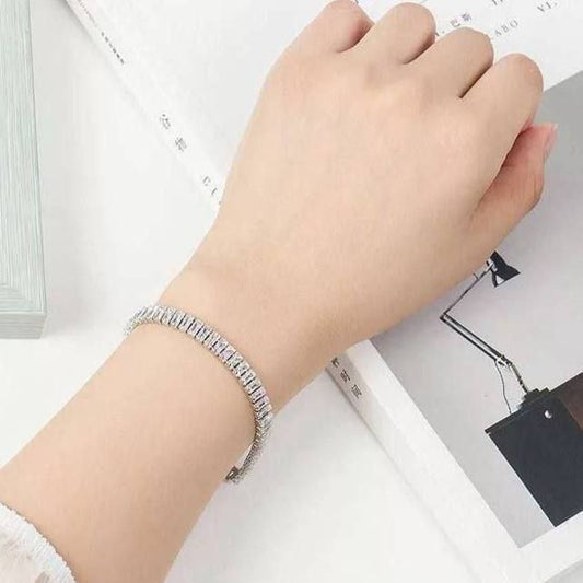 Large Baguette Bracelet – Gold-Plated with Zircon Stones      S1
