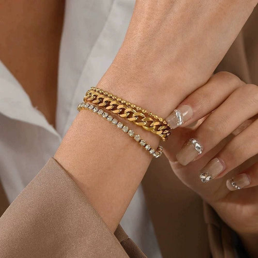 Triple Layer Grommet Bracelet Stainless Steel 316    S1