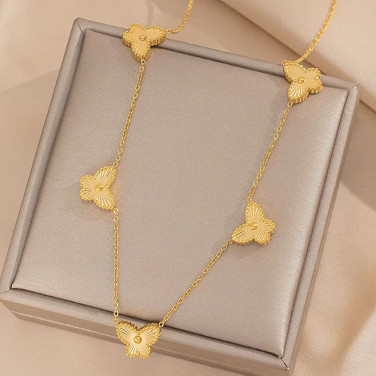 Butterfly Pendant Chain Necklace Stainless Steel 316 Pure    S1