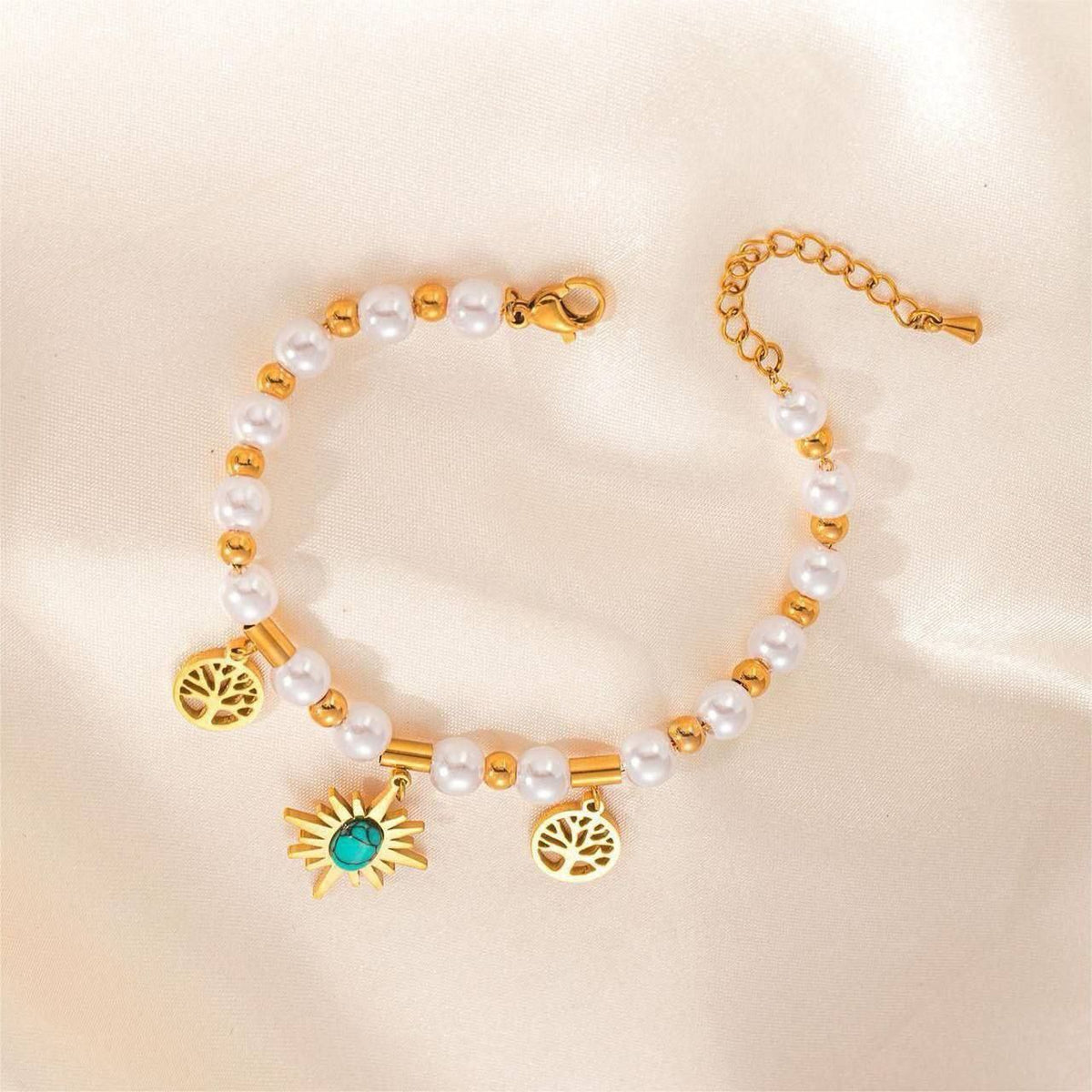 Loulou Bracelet with Stainless Steel Spacers and 316 Pure Steel Charms   S1