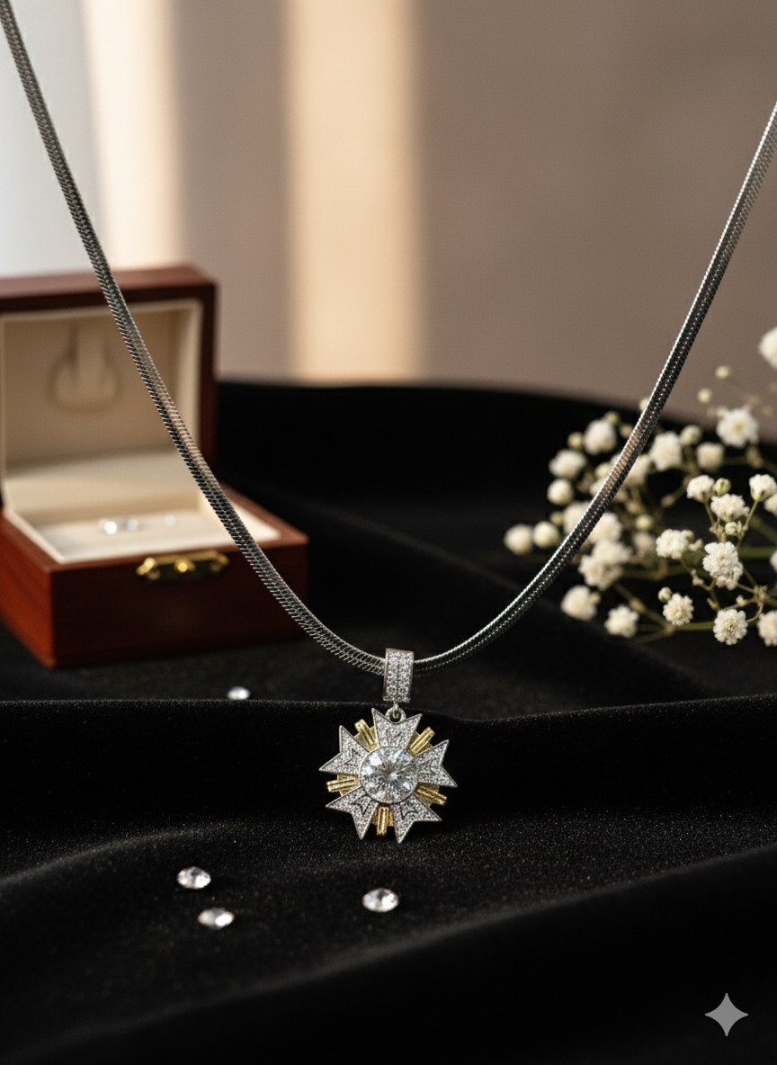 Pure 316 Stainless Steel Chain with Zircon Stones    S2