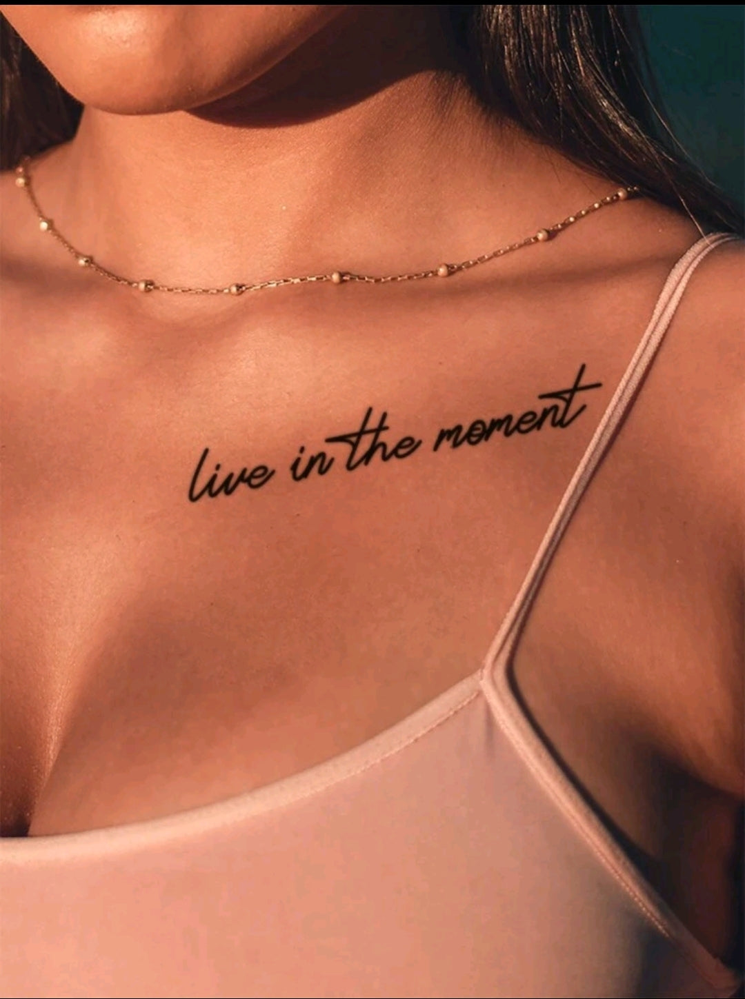 Waterproof PVC Temporary Tattoo Sticker with Short English Phrases – Single Piece